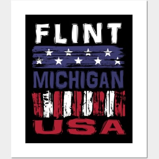 Flint Michigan USA T-Shirt Posters and Art